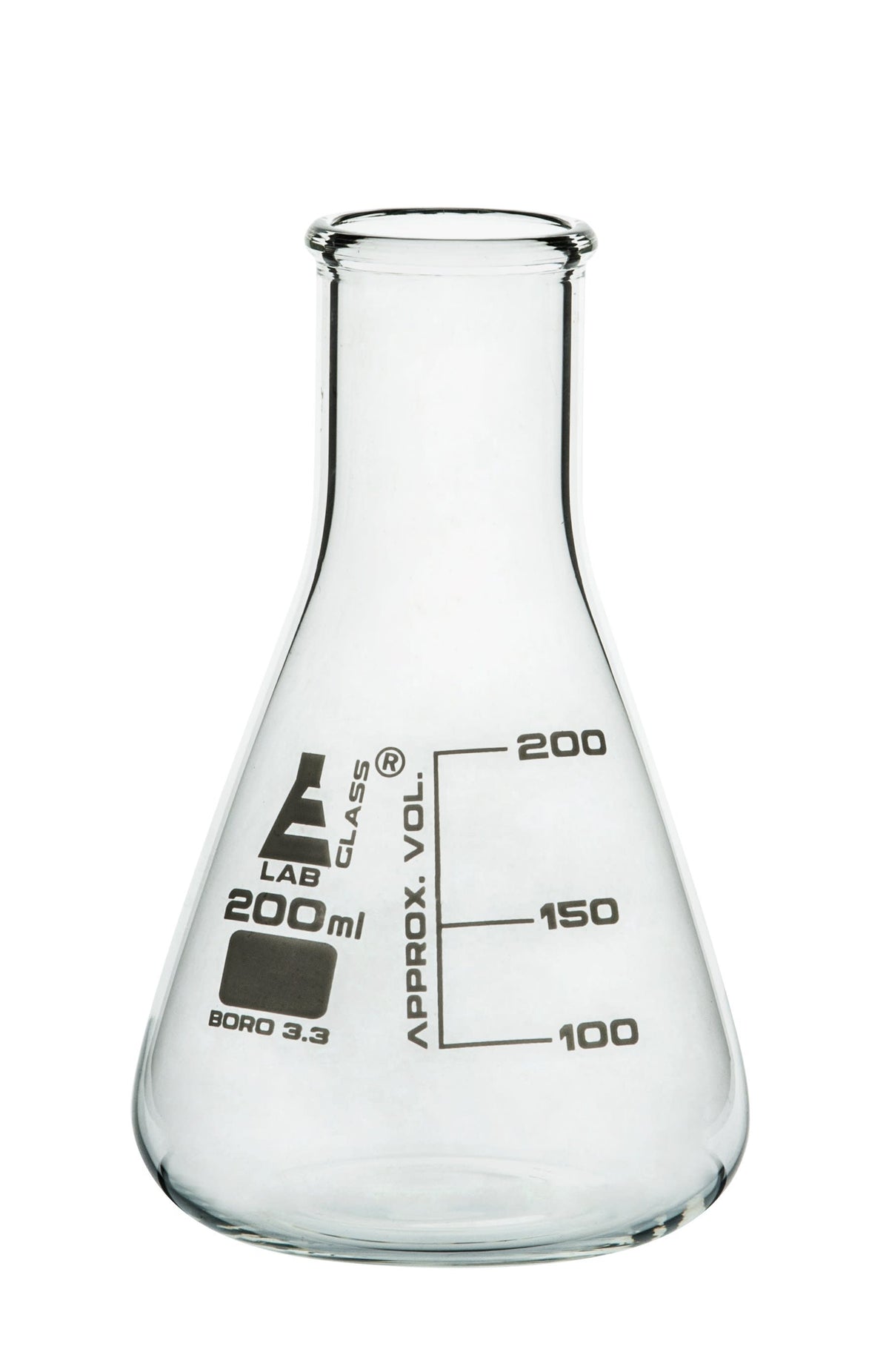 Borosilicate Glass Erlenmeyer Flask, 3000 ml, 600 ml Graduations