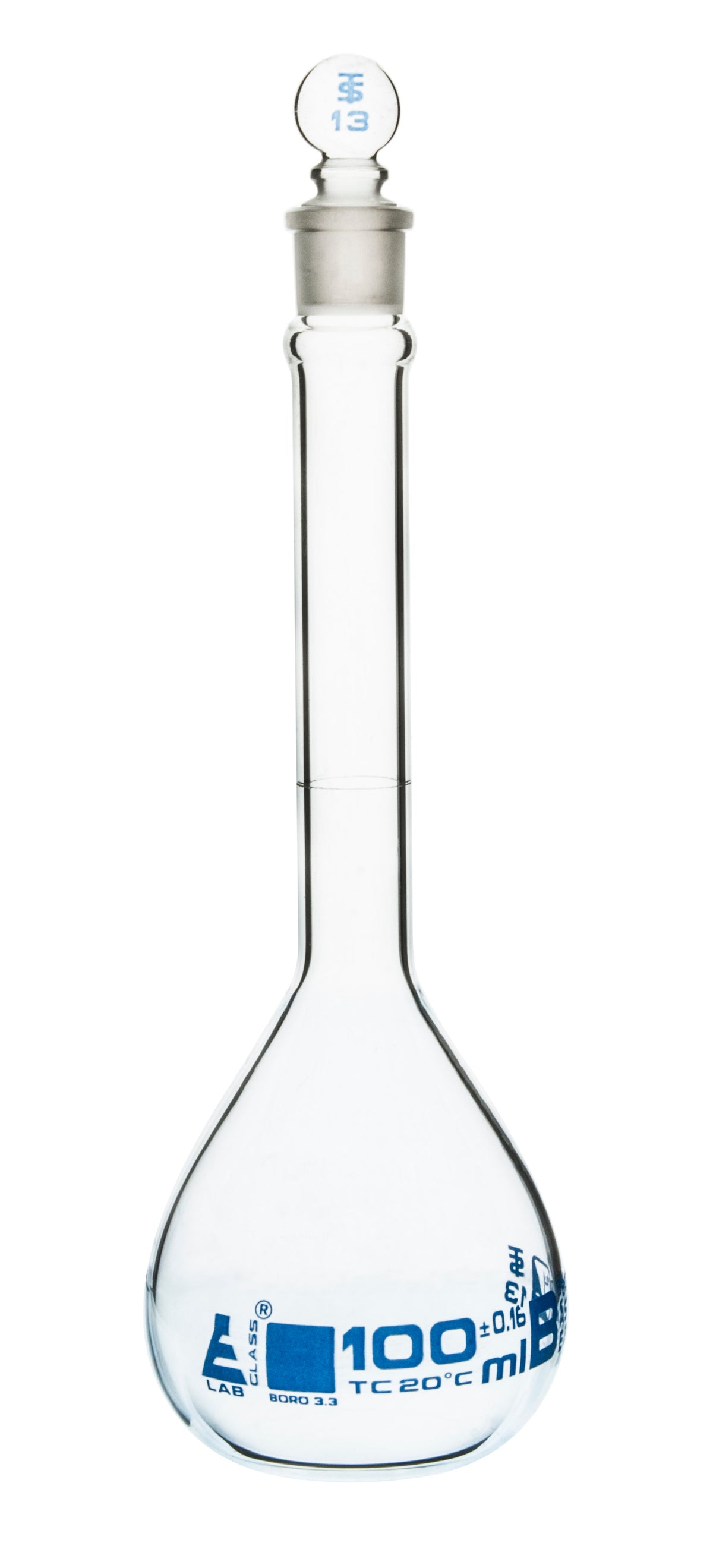 Borosilicate Glass ASTM Volumetric Flask with Glass Stopper, 500